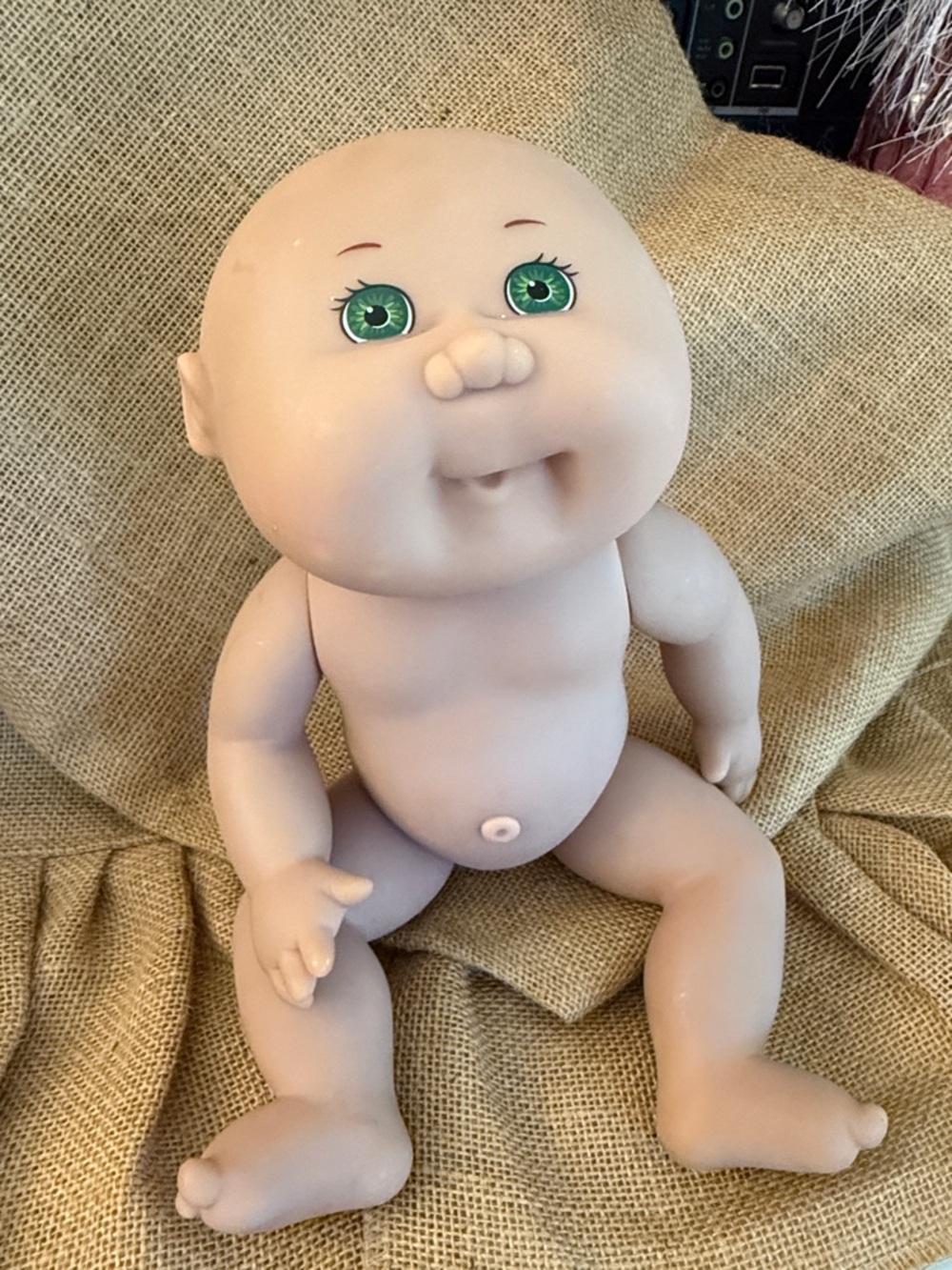 Vtg Cabbage Patch Doll 1988 Mattel First Edition Baby Bath Time Rare Green Eyes